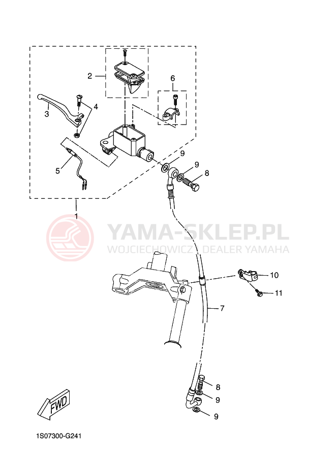 Schemat "Pompa hamulcowa przednia" do Yamaha SLIDER