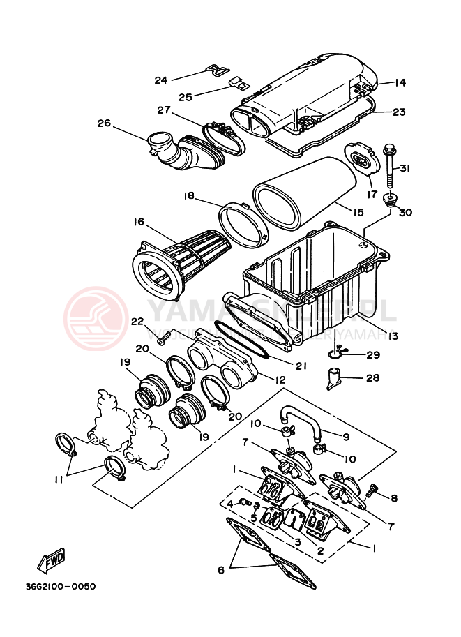 Schemat "Wtrysk paliwa" do Yamaha YFZ350