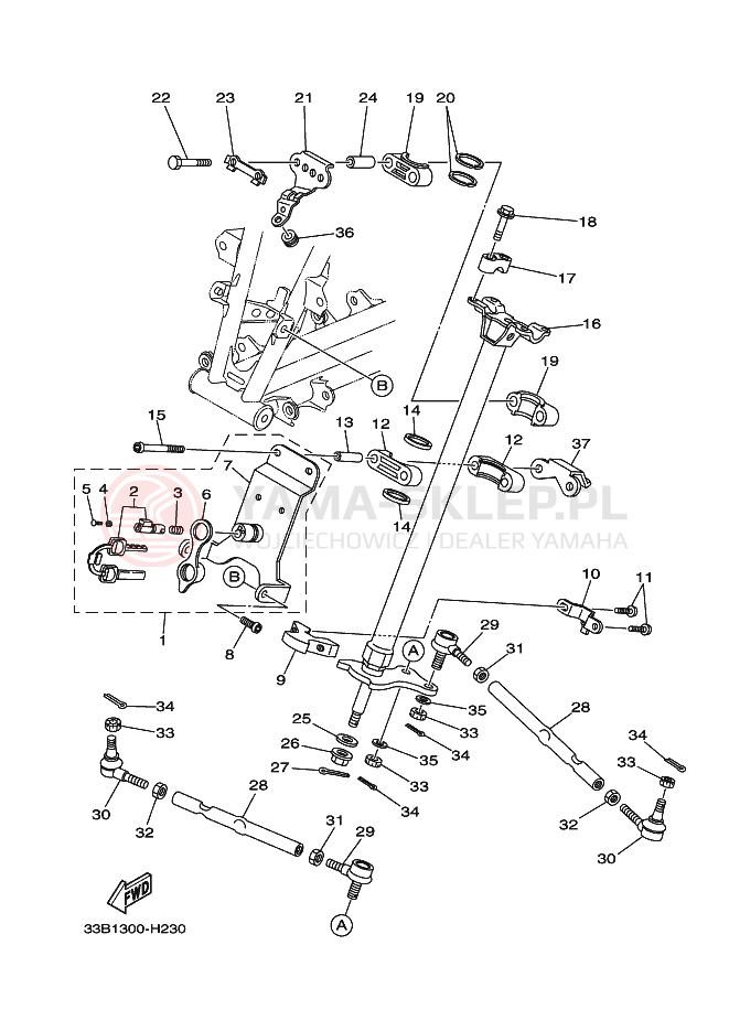 Schemat "Półki zawieszenia" do Yamaha YFM250R