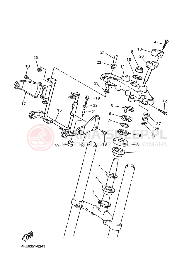 Schemat "Półki zawieszenia" do Yamaha XJ600N
