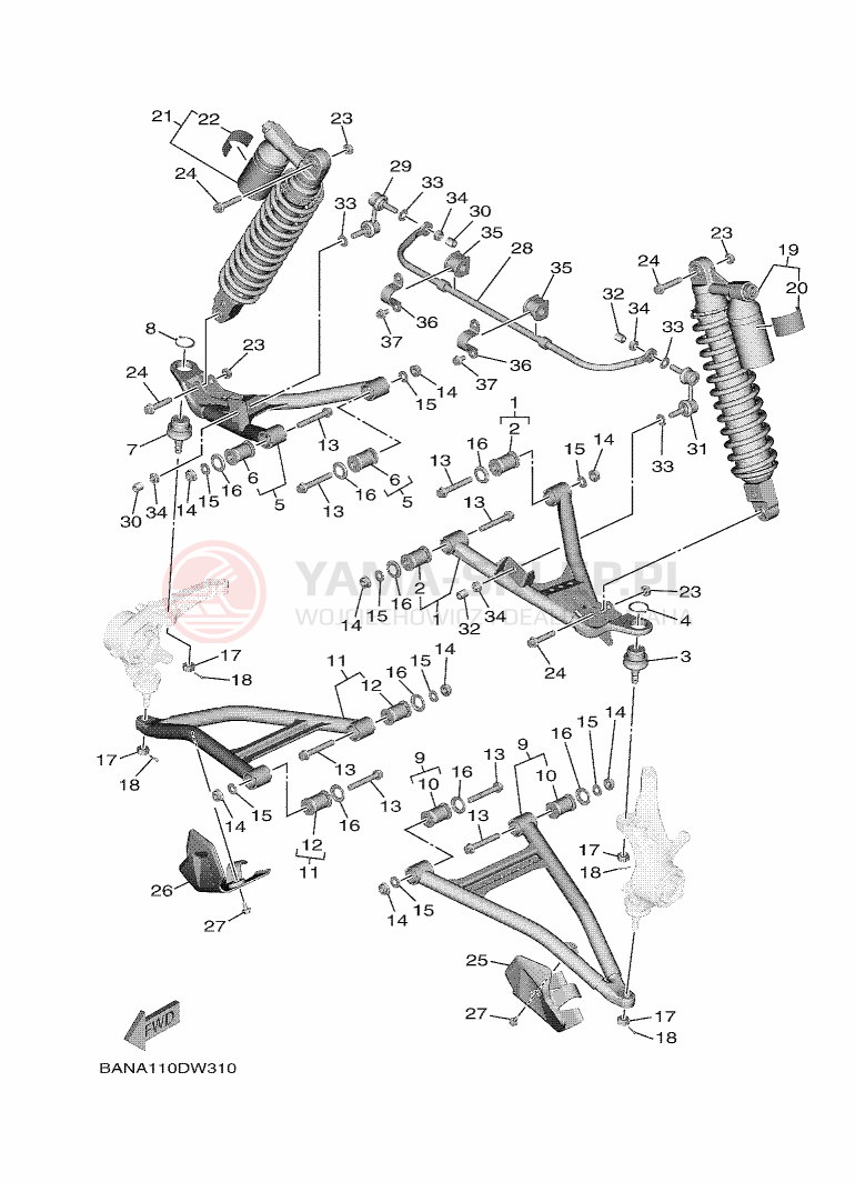 Schemat "Koło przód" do Yamaha WOLVERINE X2 850