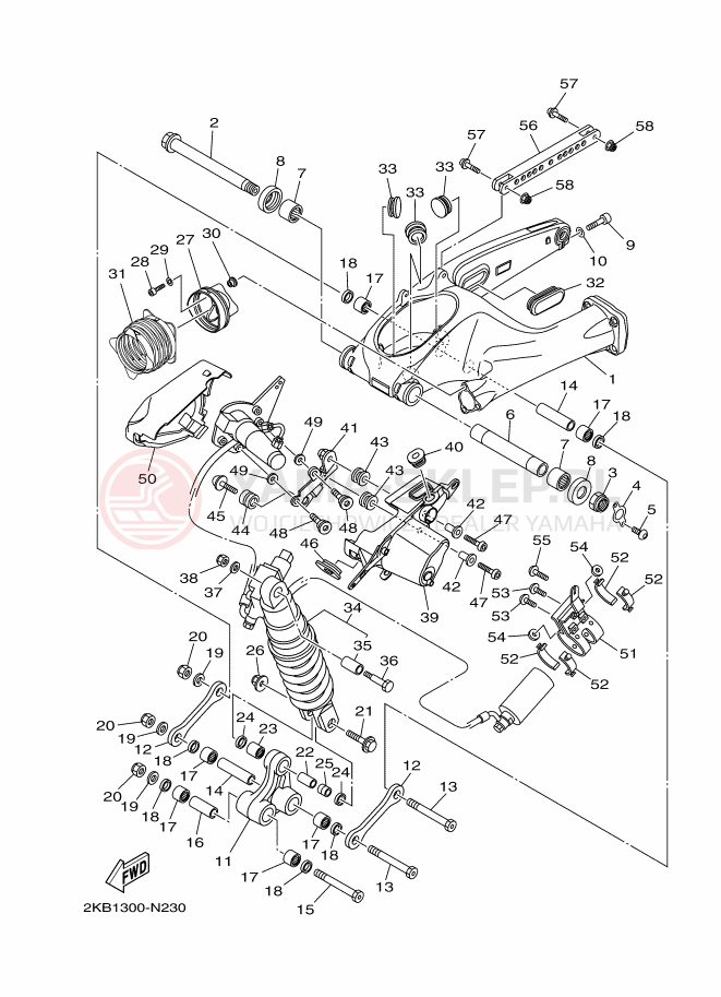 Schemat "wahacz, zawieszenie tył" do Yamaha XT1200ZE SUPER TÉNÉRÉ ABS