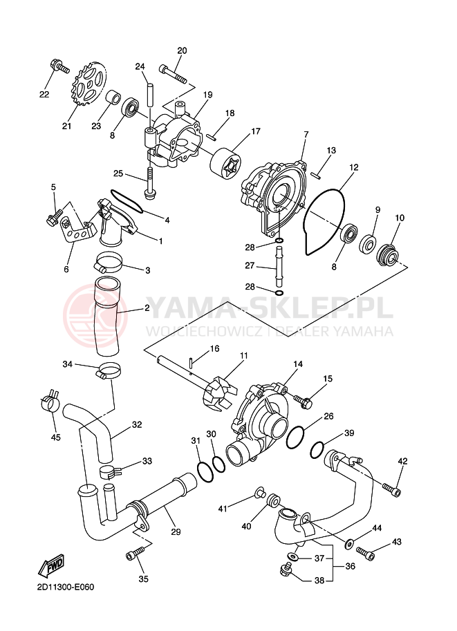 Schemat "Pompa wody" do Yamaha FZ1-N FAZER