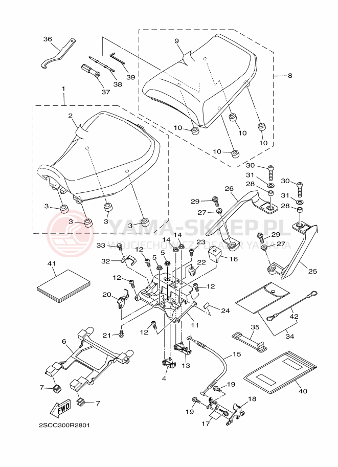 Schemat "siedzenie" do Yamaha TRACER 900