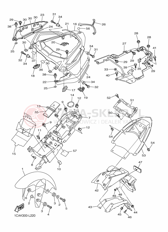 Schemat "błotnik" do Yamaha FZ1-S