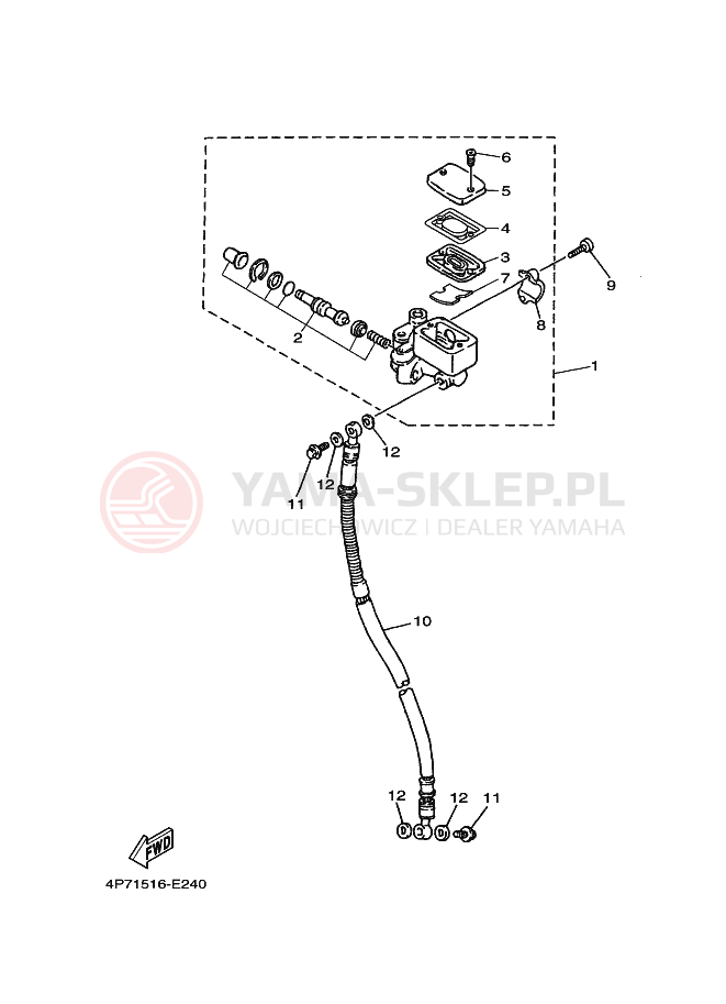 Schemat "Pompa hamulcowa przednia" do Yamaha XC125E