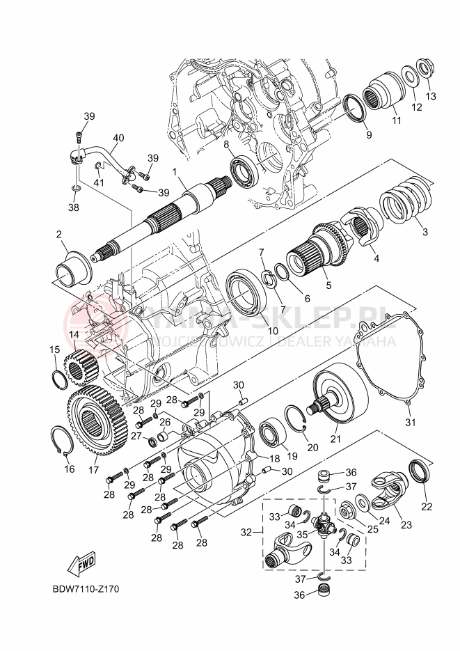 Schemat "Przeniesienie napędu" do Yamaha YXZ1000R SS
