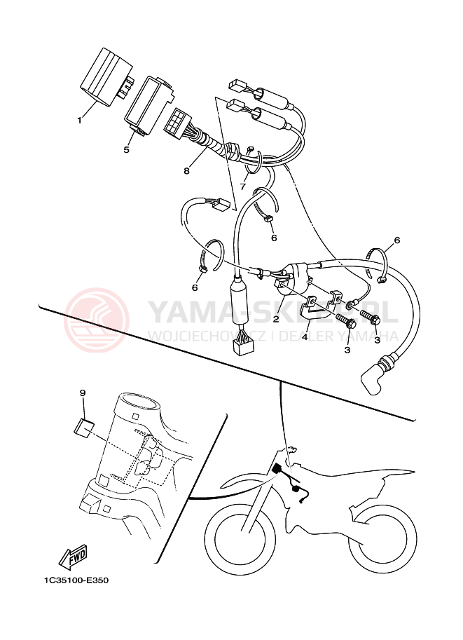 Schemat "układ elektryczny" do Yamaha YZ125