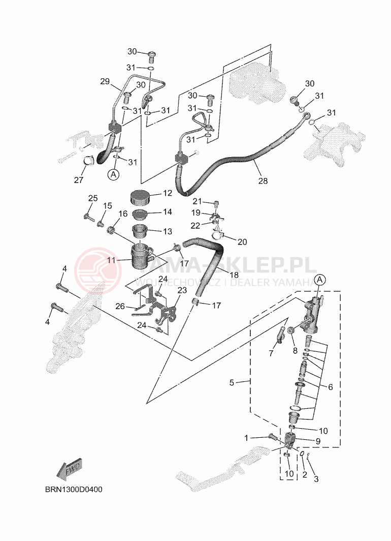 Schemat "Pompa hamulcowa tył" do Yamaha TRACER 9 Y-AMT