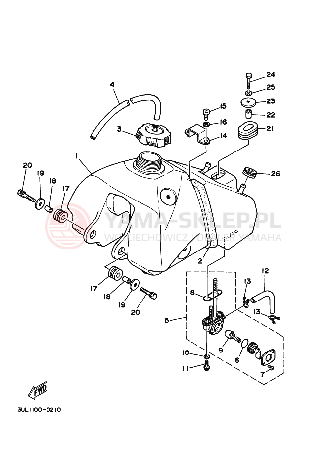 Schemat "zbiornik paliwa" do Yamaha RT100