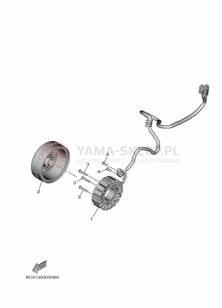 Schemat "prądnica" do Yamaha TMAX ABS