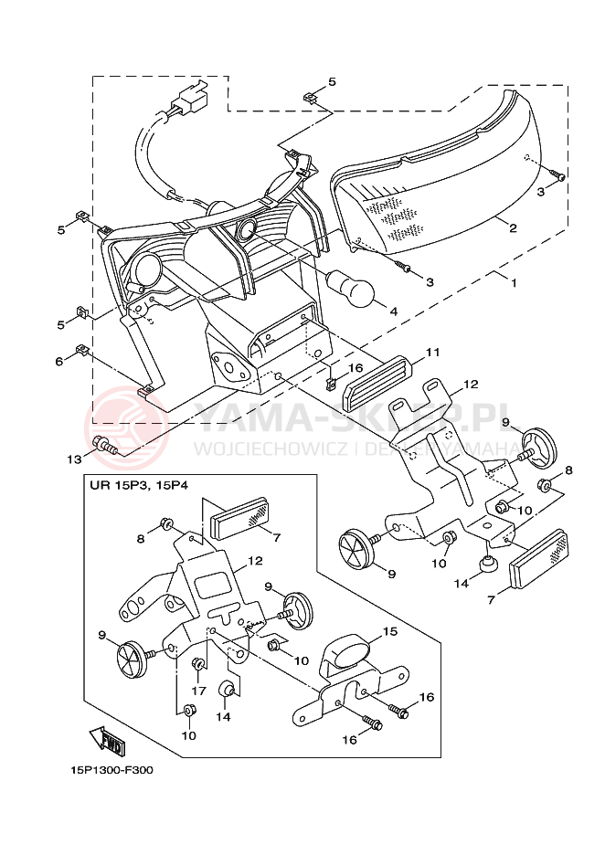 Schemat "Oświetlenie tył" do Yamaha GIGGLE