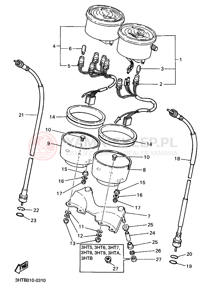 Schemat "licznik" do Yamaha SR400