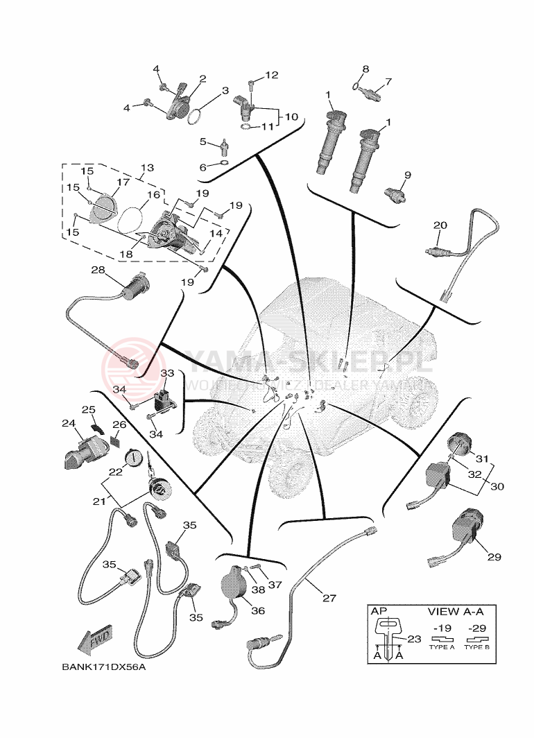 Schemat "układ elektryczny" do Yamaha WOLVERINE X2 850 SE