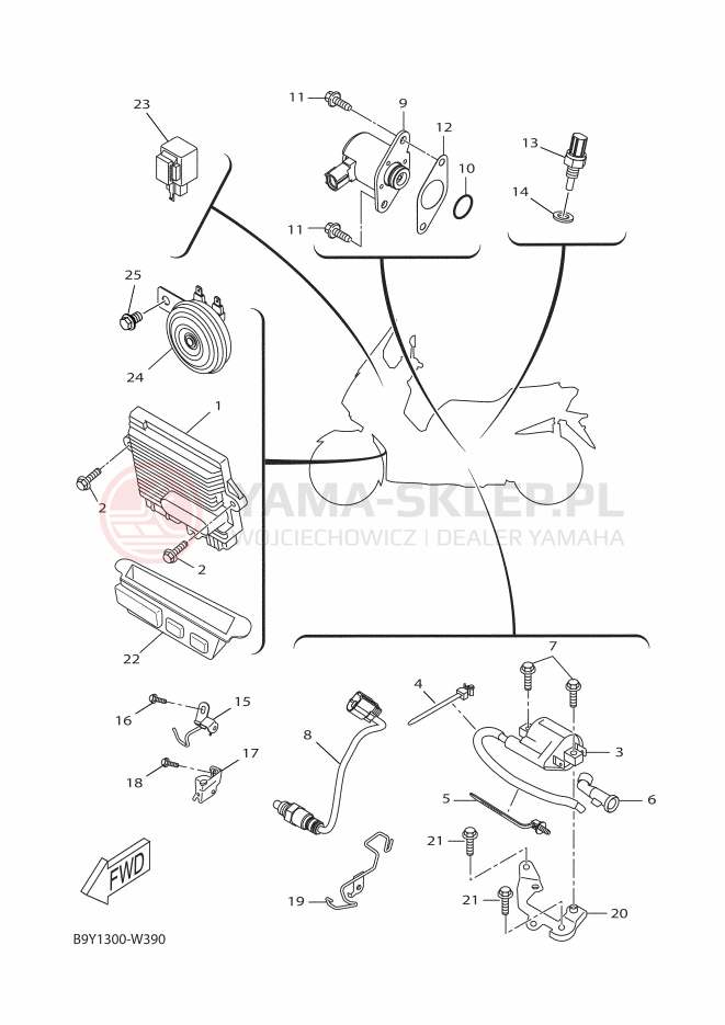Schemat "układ elektryczny" do Yamaha XMAX 125