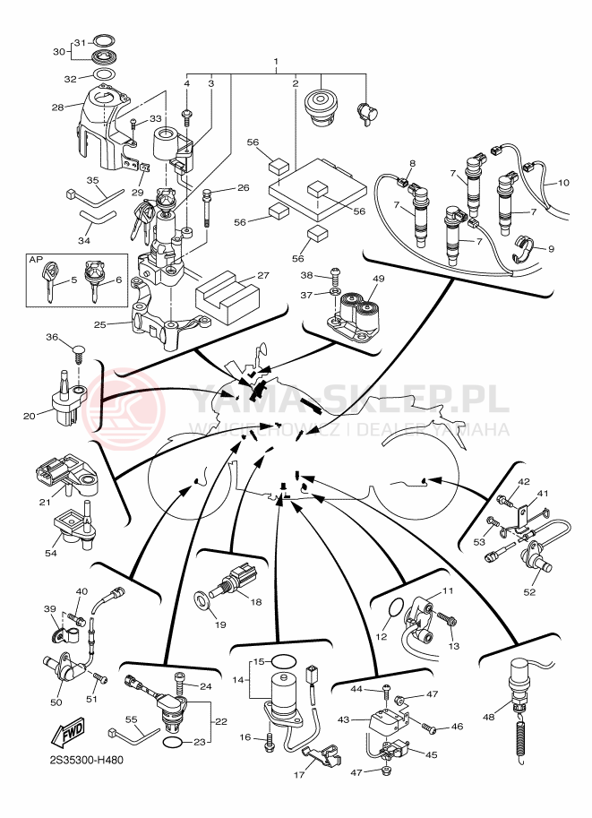 Schemat "układ elektryczny" do Yamaha VMAX