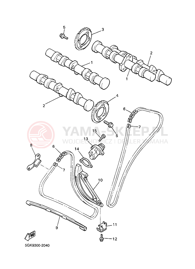 Schemat "Wałek rozrządu" do Yamaha VMX12 VMX12P VMAX