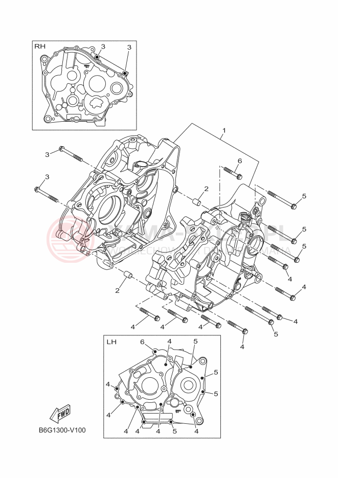 Schemat "Obudowa silnika" do Yamaha MT-125