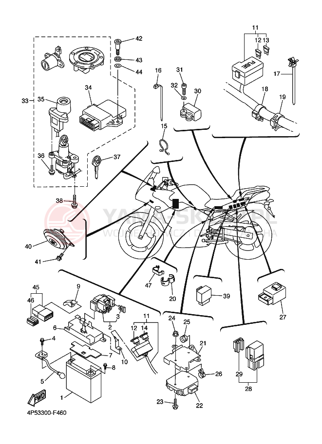 Schemat "układ elektryczny" do Yamaha FZ6-SAHG FAZER