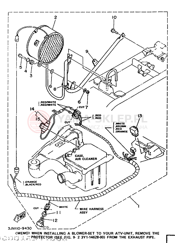 Schemat "Cięgno do odpalania" do Yamaha PRO HAULER