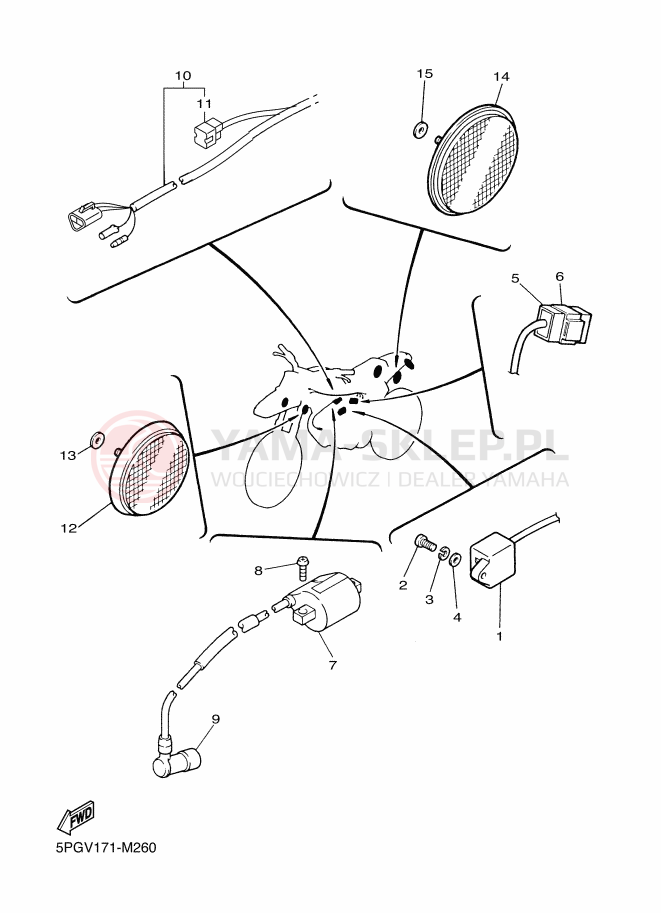 Schemat "układ elektryczny" do Yamaha PW50