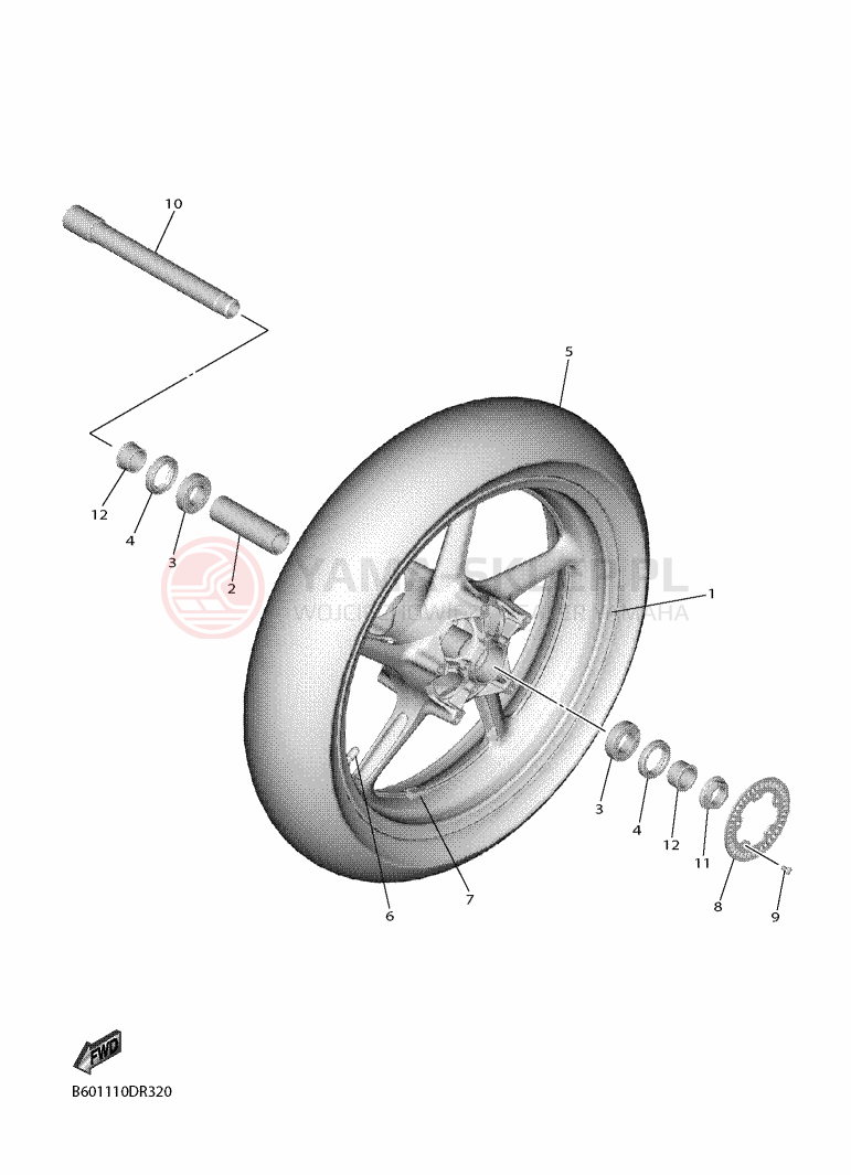 Schemat "Koło przód" do Yamaha YZF-R6