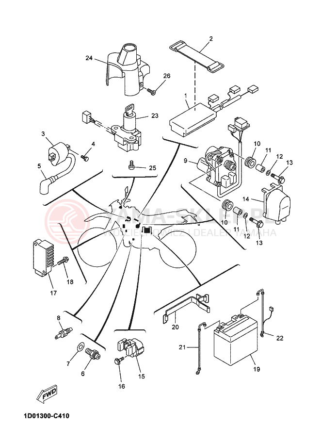 Schemat "układ elektryczny" do Yamaha DT125X DT 125 SM