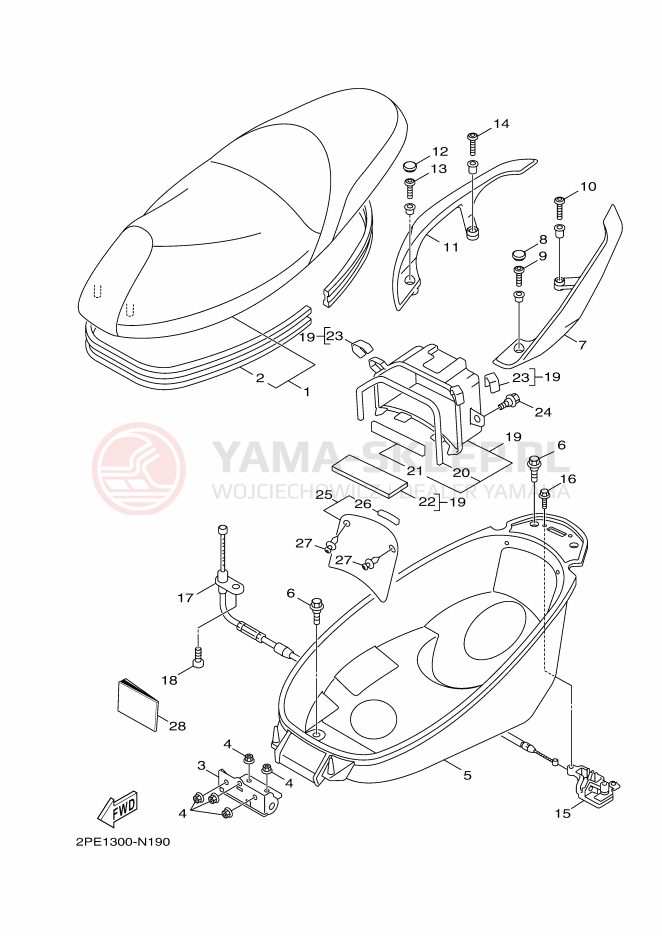 Schemat "siedzenie" do Yamaha MAJESTY S