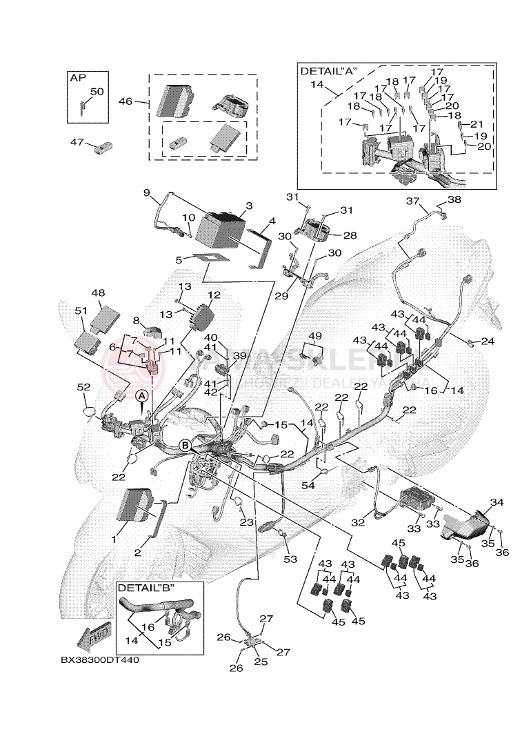 Schemat "układ elektryczny" do Yamaha TMAX SX ABS