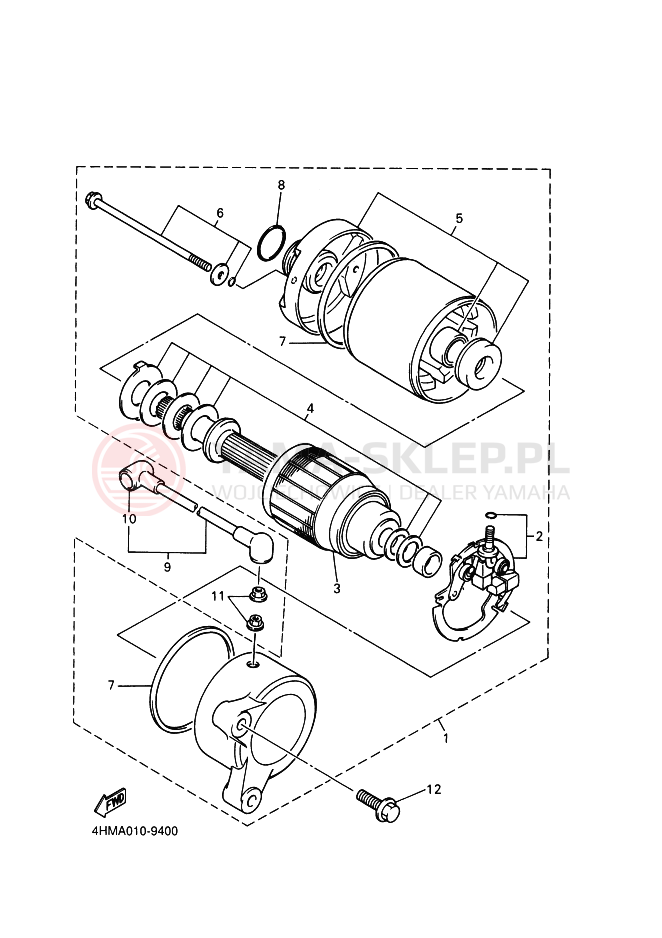 Schemat "rozrusznik" do Yamaha XJ600N