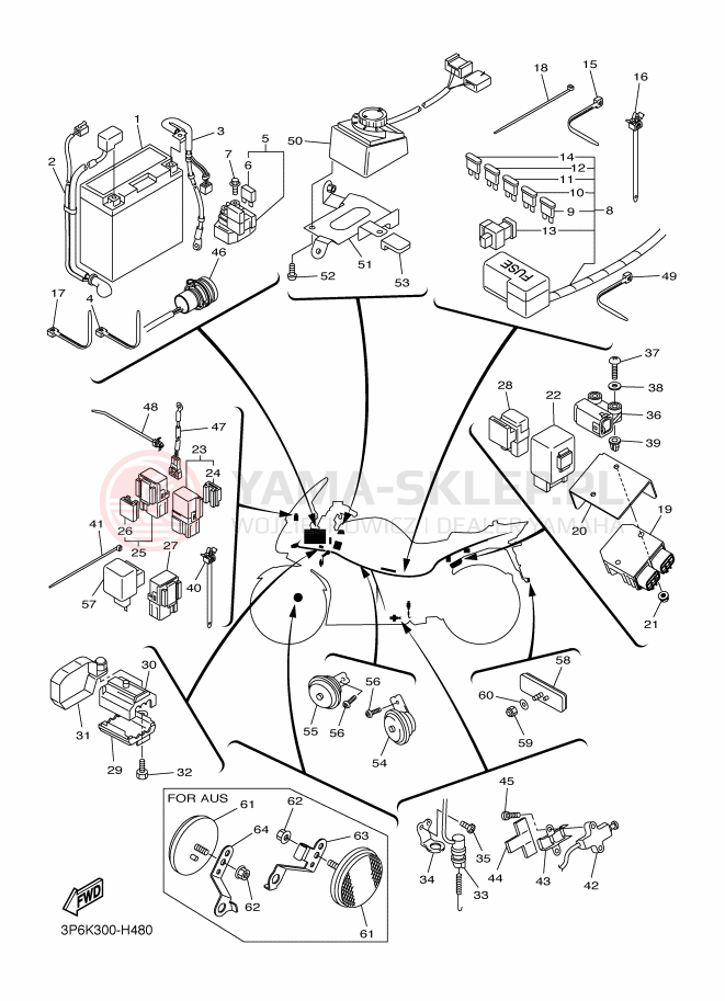 Schemat "układ elektryczny" do Yamaha FJR1300A