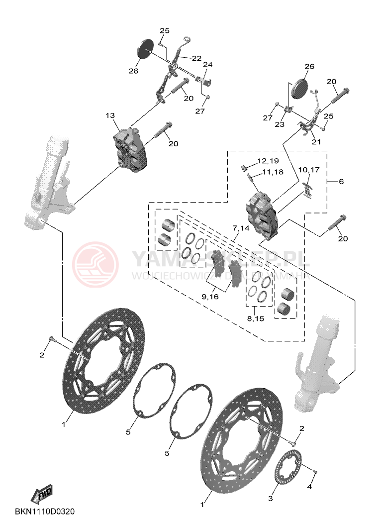 Schemat "Koło przód" do Yamaha R9