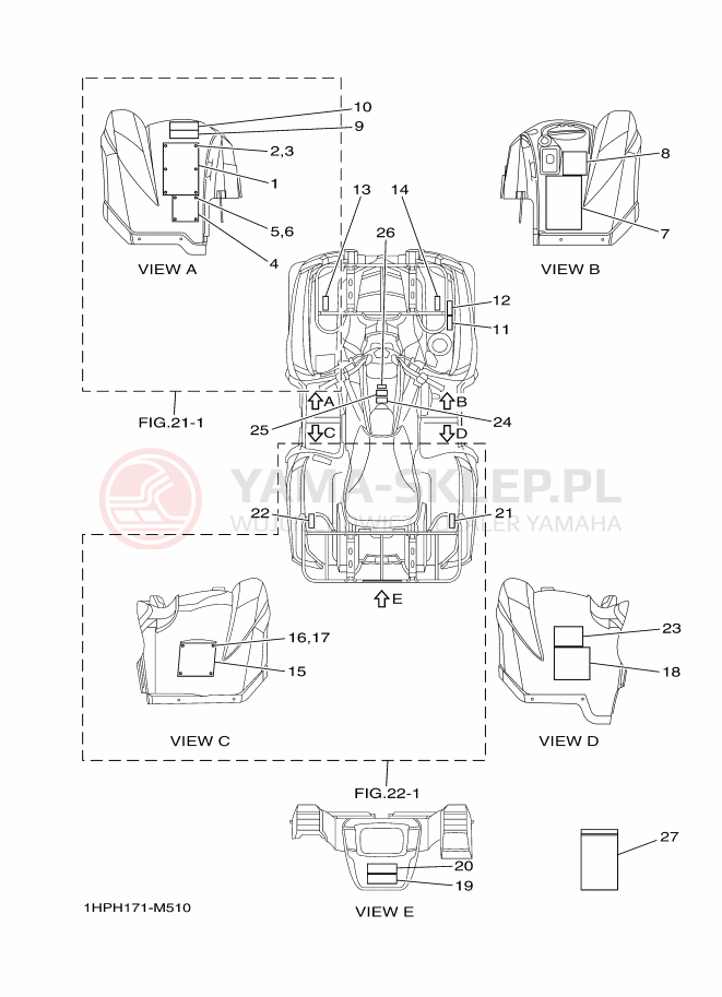 Schemat "naklejki" do Yamaha YFM550PE