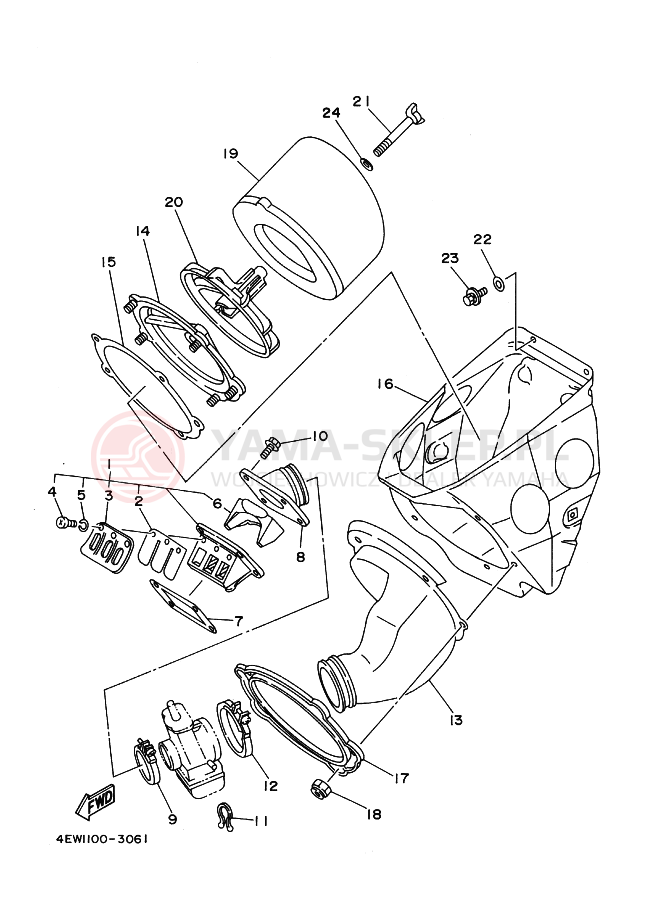 Schemat "Wtrysk paliwa" do Yamaha YZ250