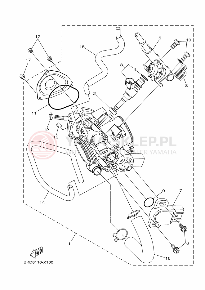 Schemat "Układ wtryskowy" do Yamaha YFZ450R