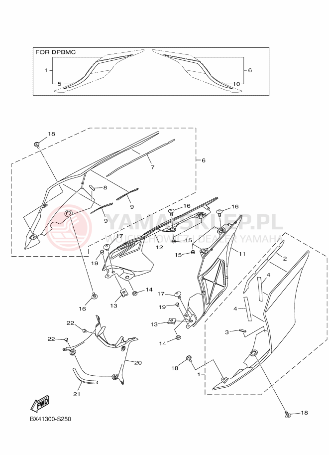 Schemat "Pokrywa boczna" do Yamaha YZF-R1