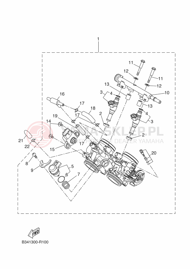 Schemat "Wtrysk paliwa" do Yamaha MT-07 ABS