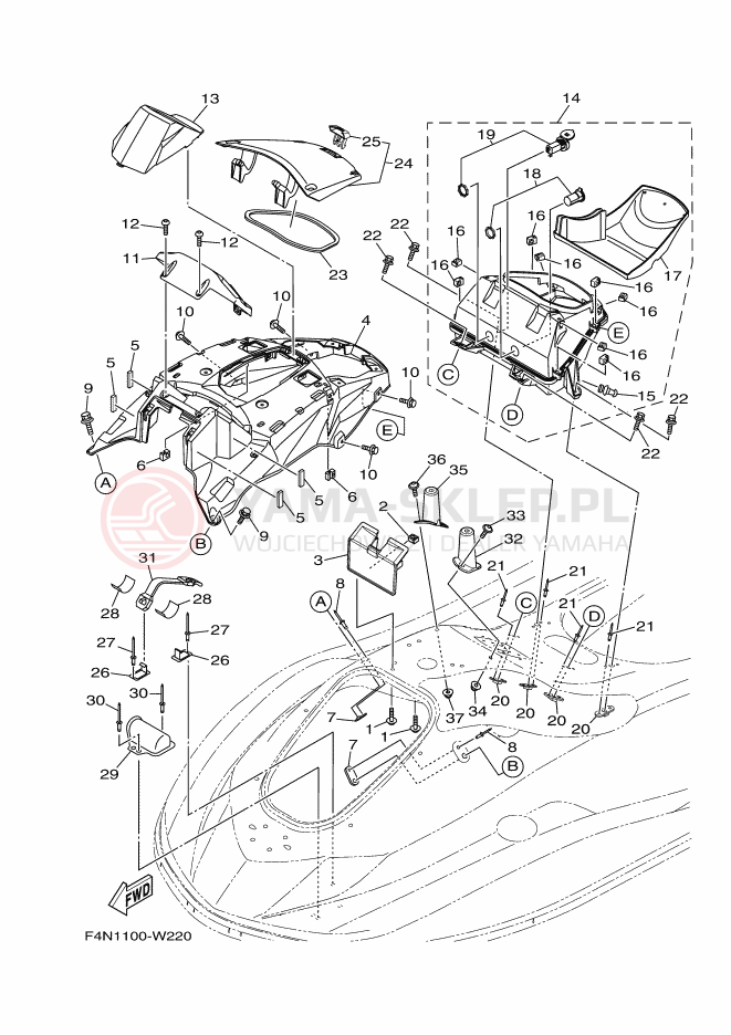 Schemat "ENGINE HATCH" do Yamaha VX1050A-X
