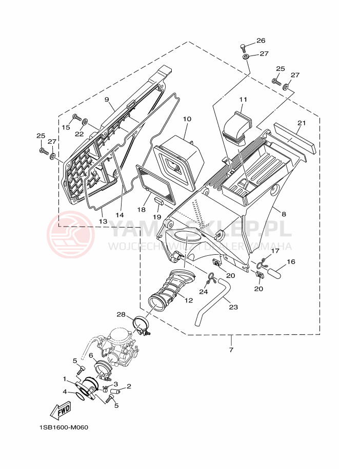 Schemat "Wtrysk paliwa" do Yamaha XTZ125E