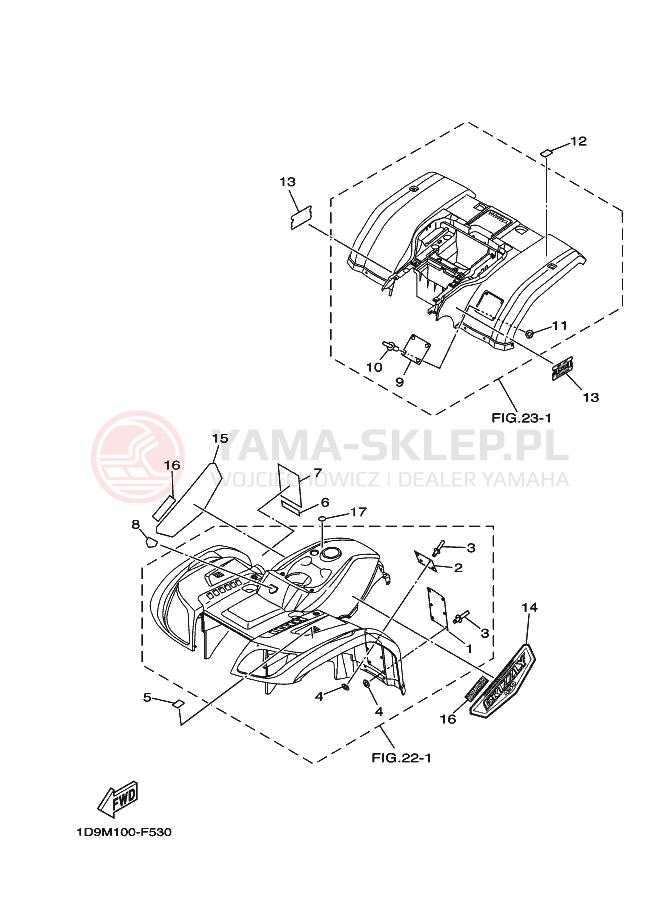 Schemat "naklejki" do Yamaha GRIZZLY