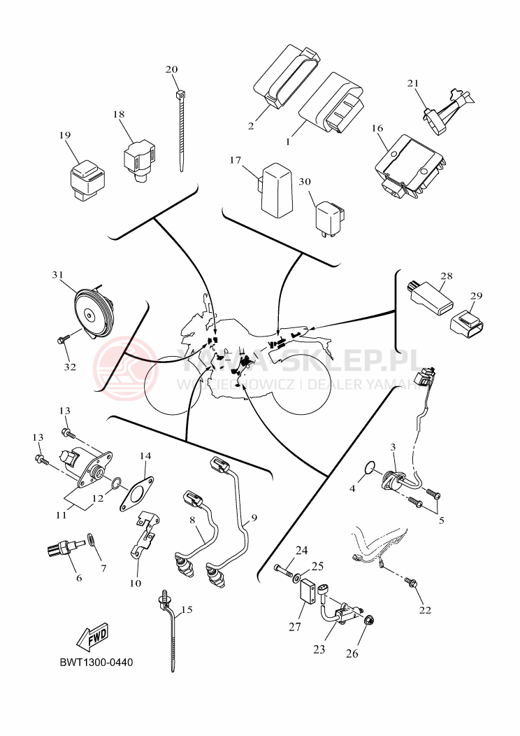 Schemat "układ elektryczny" do Yamaha MT-125
