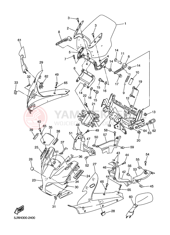 Schemat "elementy nadwozia" do Yamaha FJR1300