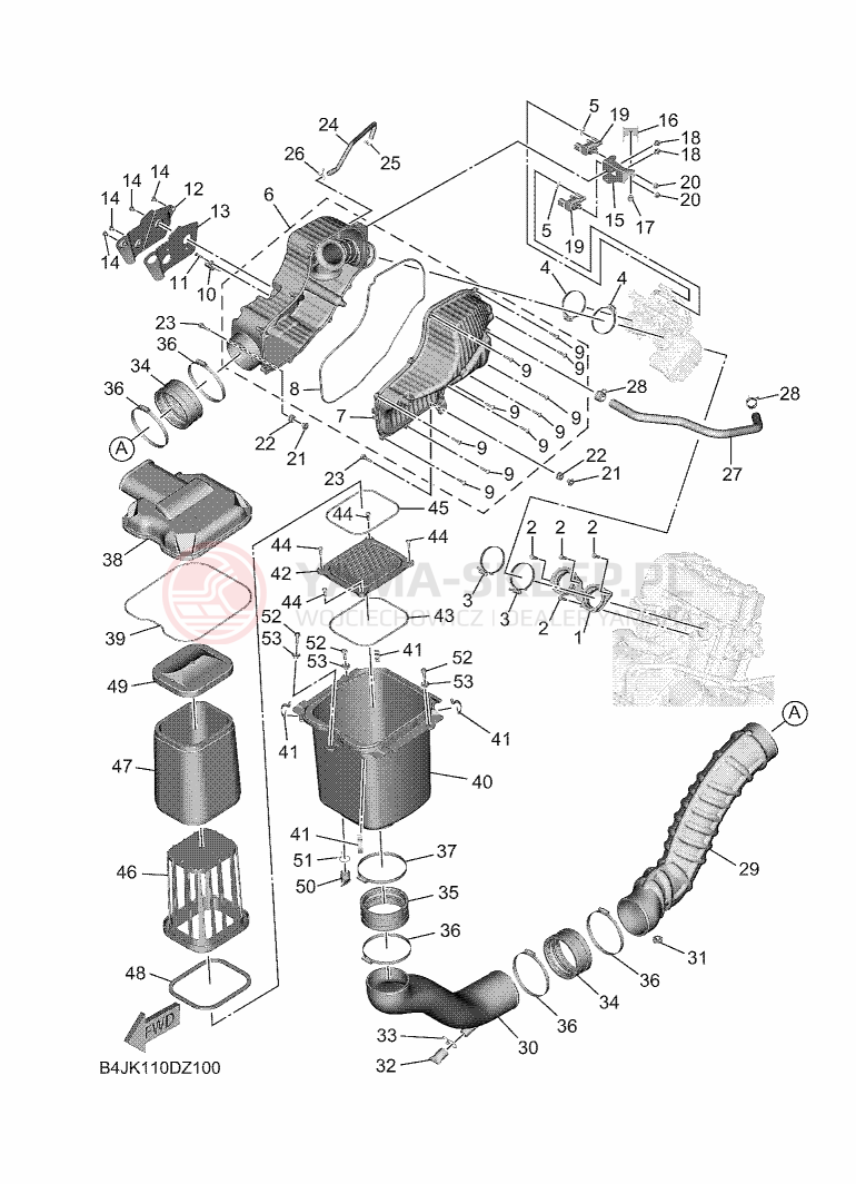 Schemat "Wtrysk paliwa" do Yamaha WOLVERINE RMAX2 1000 R-SPEC