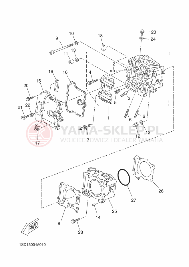 Schemat "cylinder" do Yamaha X-MAX 400 ABS