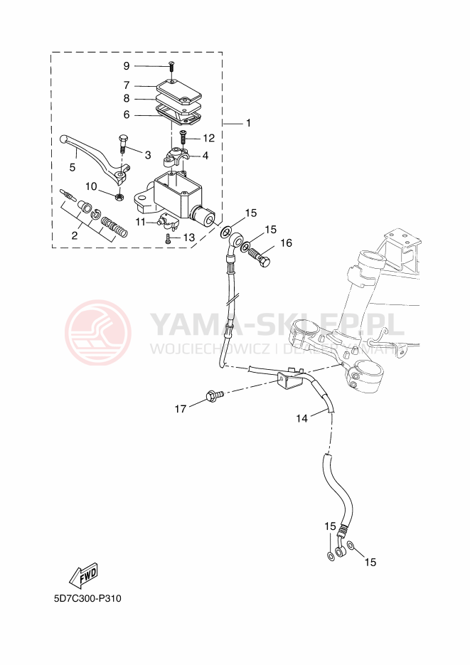 Schemat "Pompa hamulcowa przednia" do Yamaha MT-125