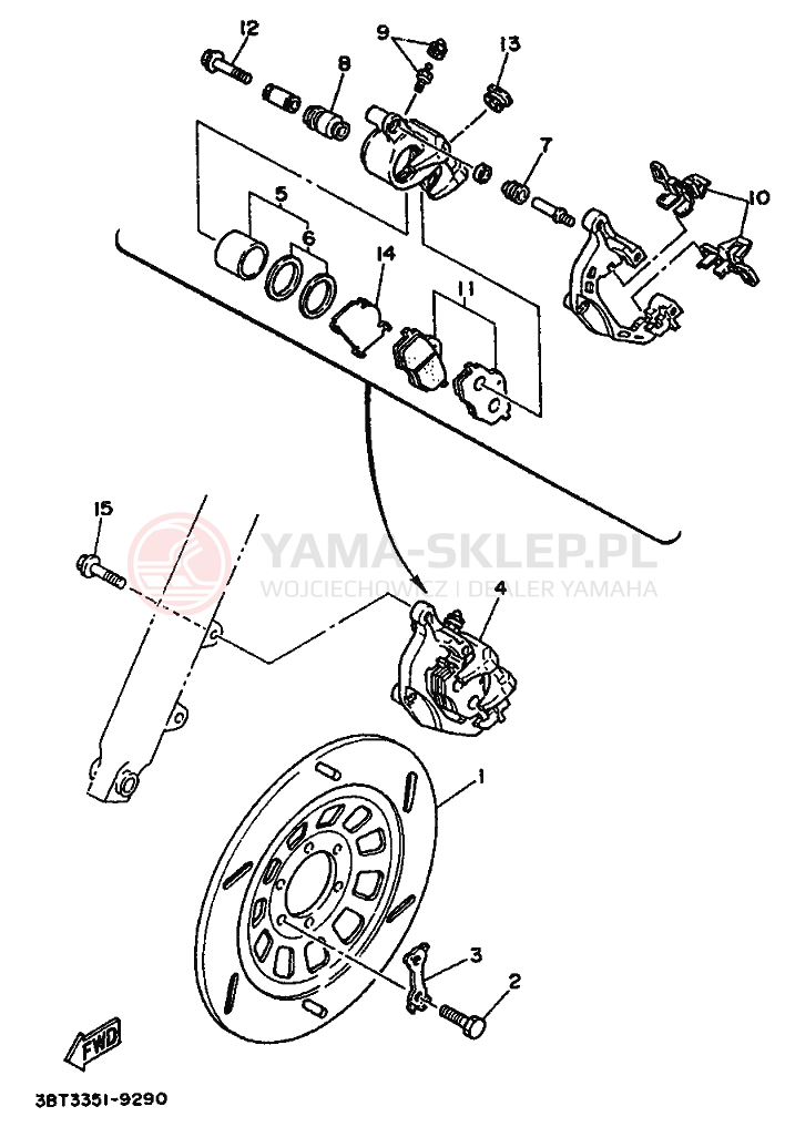 Schemat "Koło przód" do Yamaha XV500 VIRAGO