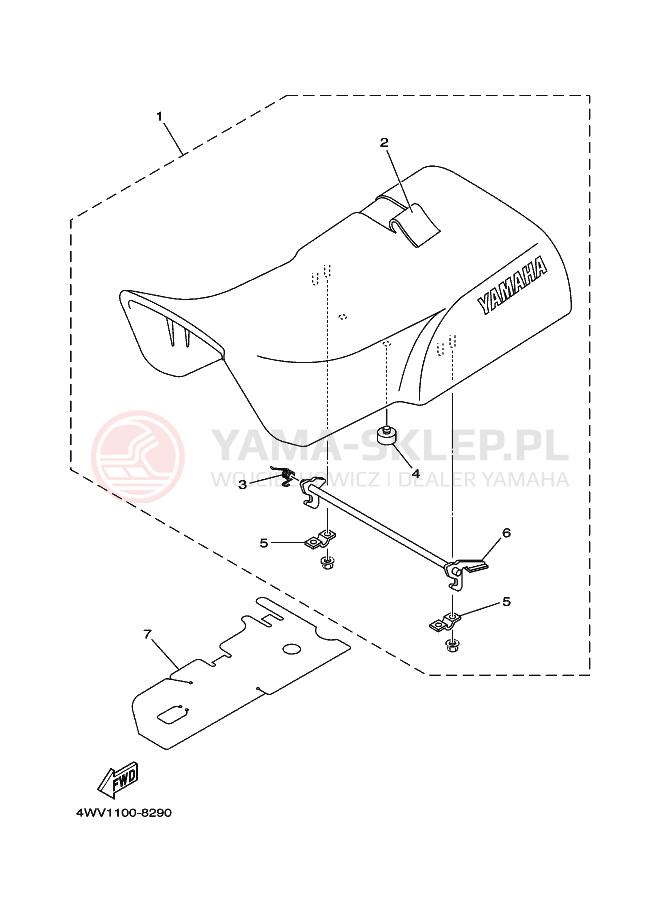 Schemat "siedzenie" do Yamaha YFM600FWA