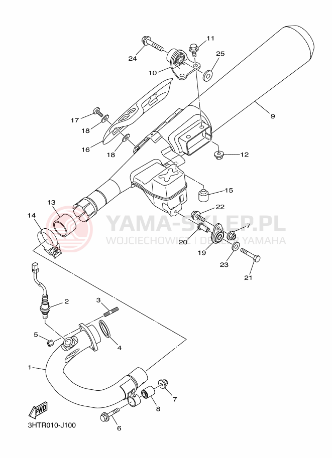 Schemat "Wydech końcowy" do Yamaha SR400
