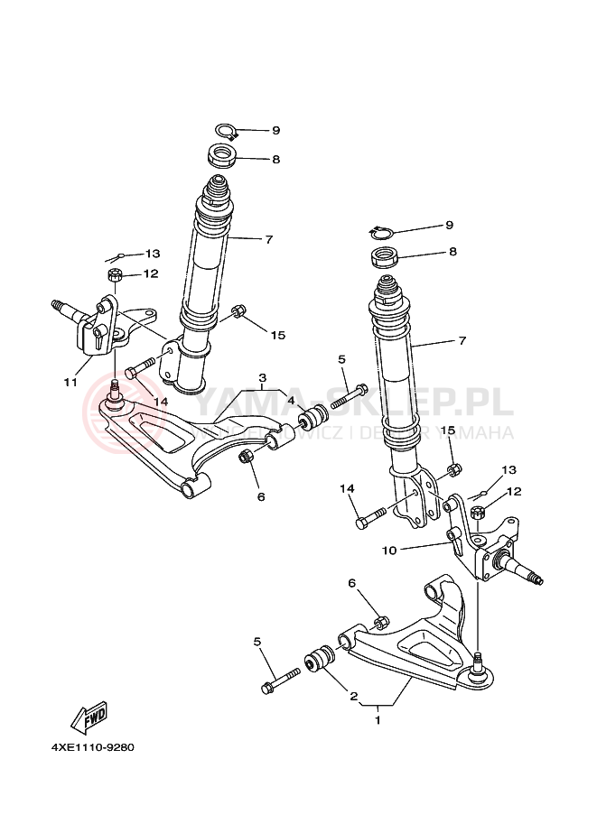 Schemat "Koło przód" do Yamaha YFM250