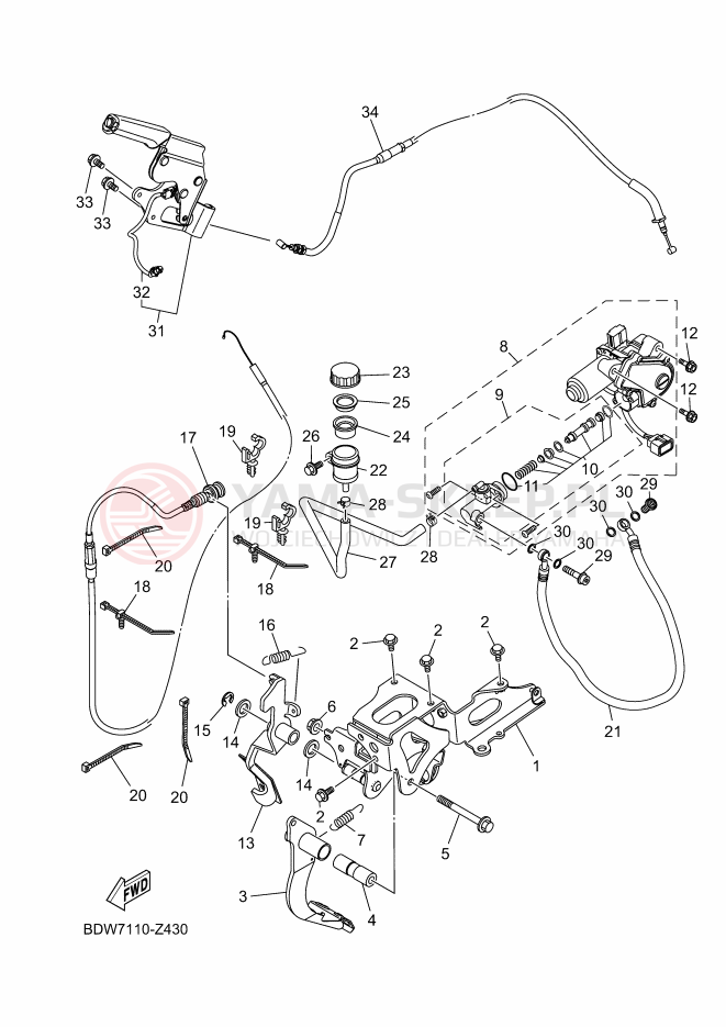 Schemat "PEDAL WIRE" do Yamaha YXZ1000R SS